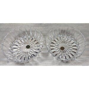 Pair Of Vintage 24% Lead Crystal Bowls With Ribbed & Starburst Design